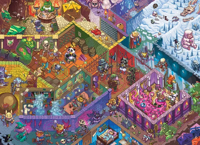 Puzzle Pièces XXL - Course de Donjon - Random Cut - 500 à 999 pièces de Cobble Hill – boîte