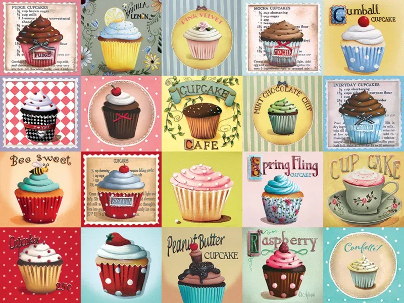 Puzzle Pièces XXL - Cupcake Café - 200 à 499 pièces de Cobble Hill – boîte