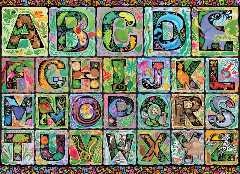 Puzzle Pièces XXL - De A à Z - Random Cut - 500 à 999 pièces van Cobble Hill – doos
