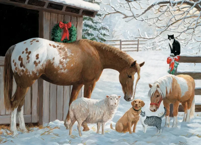 Puzzle Pièces XXL Familly - Winter Barnyard - 200 à 499 pièces van Cobble Hill – doos