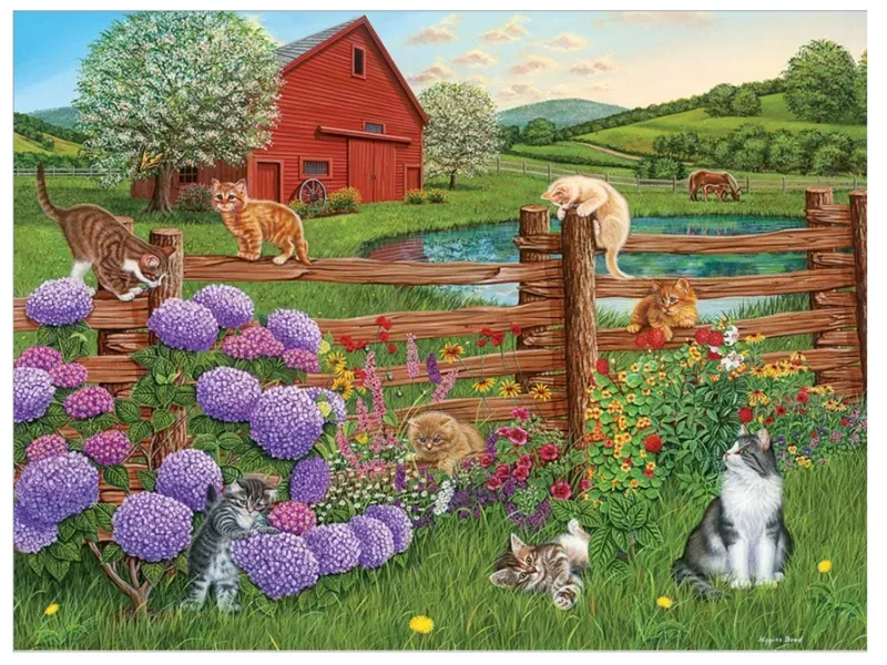 Puzzle Pièces XXL - Farm Cats - 200 à 499 pièces van Cobble Hill – doos 1 van 2