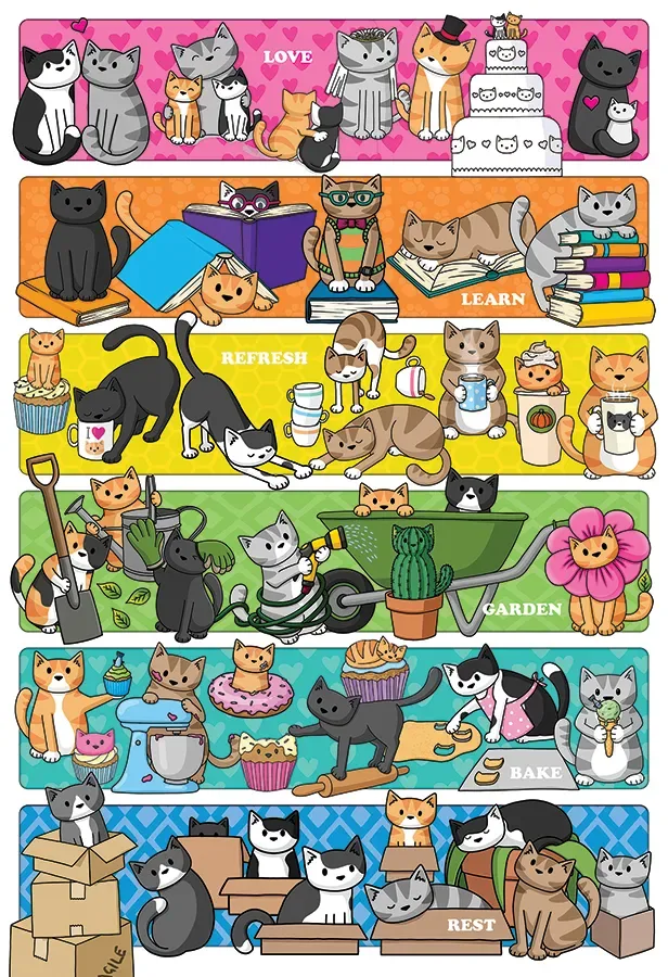 Puzzle Pièces XXL - Les Jours Du Doodlecat - 100 à 149 pièces van Cobble Hill – doos
