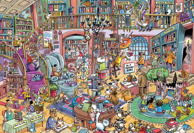 Puzzle Pièces XXL - Librairie Bedlam - 100 à 149 pièces de Cobble Hill – boîte
