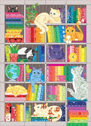 Puzzle Rainbow Cat Quilt - 1000 pièces von Cobble Hill – Schachtel 1 von 2