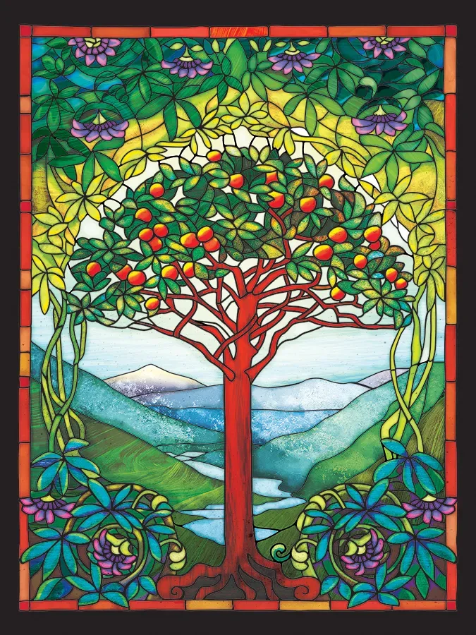 Puzzle Stained Glass - Arbre de la Vie - 200 à 499 pièces de Cobble Hill – boîte
