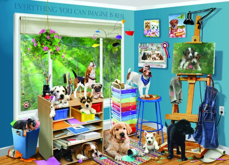 Puzzle Studio Chiots - 1000 pièces de Cobble Hill – boîte
