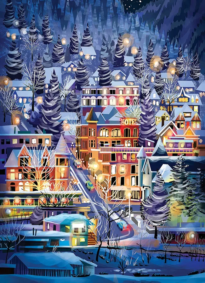 Puzzle Ville de Ski - 500 à 999 pièces van Cobble Hill – doos