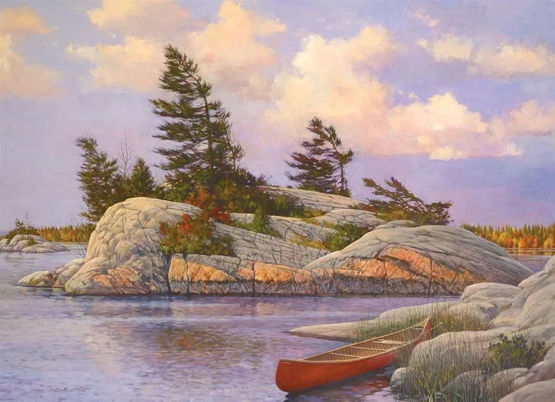 Red Canoe art by Doughlas Laird Cobble Hill 1000 from Cobble Hill, Kleurrijk edition – box