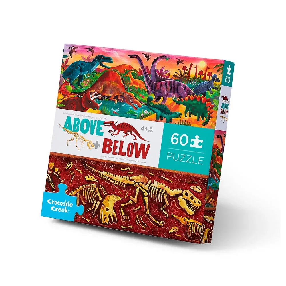 Above+below/dinosaur Pussel 60 Bitar från Crocodile Creek – kartong