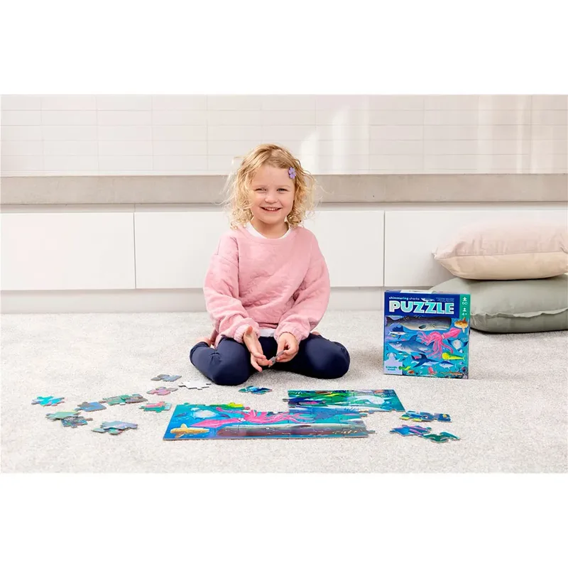 Foliepuzzel Shimmering Sharks - 60 stukjes fra Crocodile Creek, Flerfarvet-udgave – æske 3 af 6