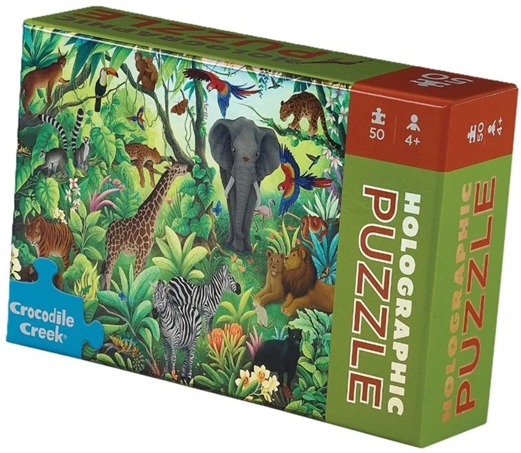 Holografische puzzel - Jungle Paradijs (50) fra Crocodile Creek – æske
