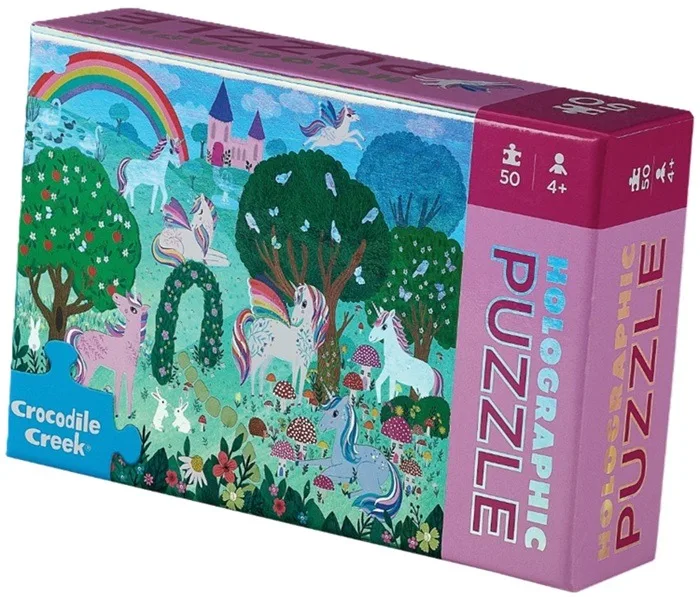 Holografische puzzel - Sprankelende Eenhoorn (50) from Crocodile Creek – box