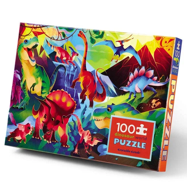 Holographic Foil Puzzle - Dinosaurussen Wereld (100) fra Crocodile Creek – æske