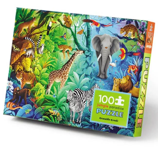 Holographic Foil Puzzle - Jungle Paradijs (100) fra Crocodile Creek – æske