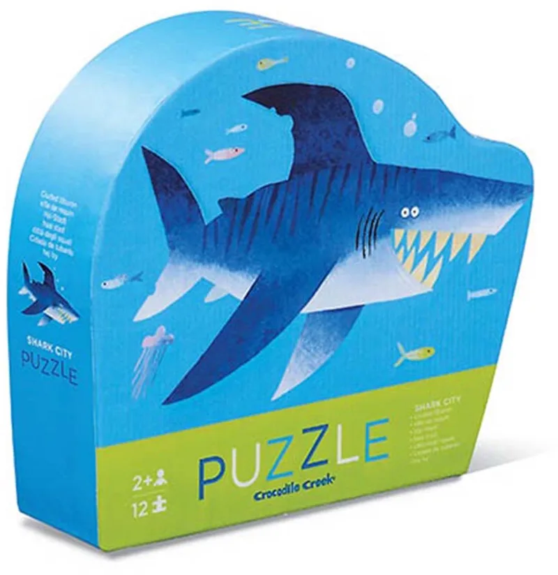 mini puzzel Haai - 12 stukjes. van Crocodile Creek, editie Meerkleurig – doos