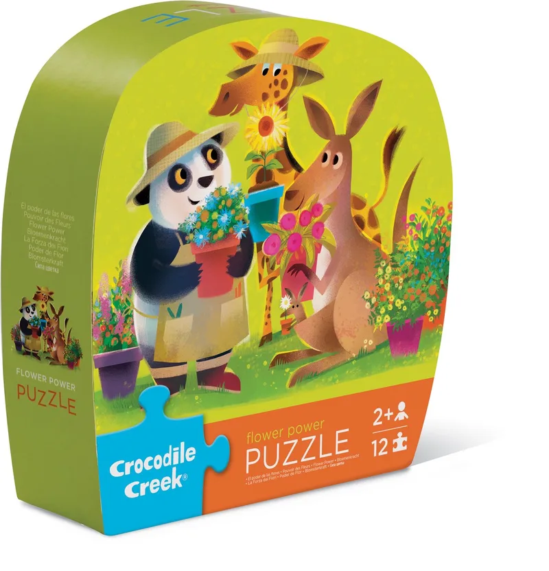 puzzel bloemen - mini puzzel Flower Power 12 stukjes. von Crocodile Creek, Ausgabe Mehrfarbig – Schachtel