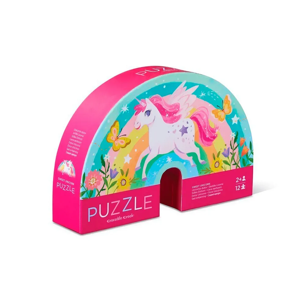 Sweet Unicorn Mini Pussel 12 Bitar från Crocodile Creek – kartong