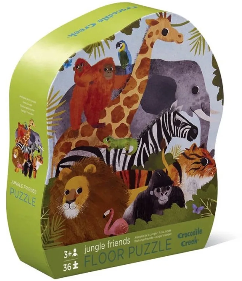 Vloerpuzzel 36 stuks - Vanaf 3 jaar - Jungle Friends de Crocodile Creek, édition Multicolore – boîte