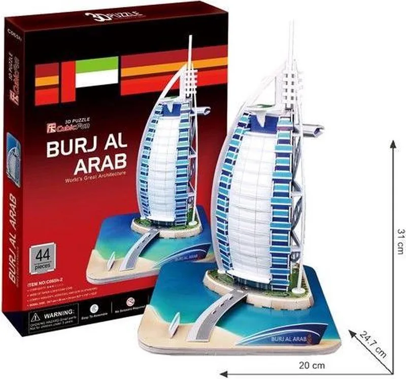 3D Puzzel Burj Al Dubai van CubicFun, editie Beige – doos