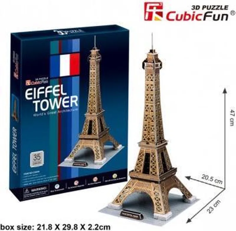 3D Puzzel Eiffeltoren 35Dlg. de CubicFun – boîte