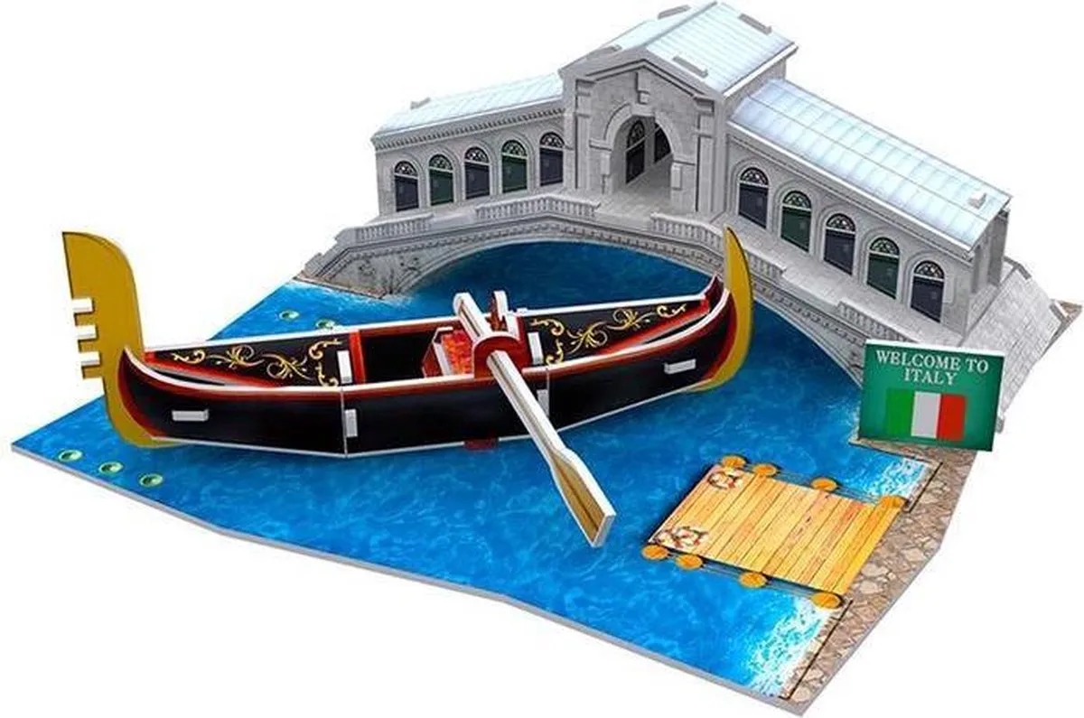 3D Puzzel Rialto Brug Italië - 29 stukjes van CubicFun, editie Goud – doos