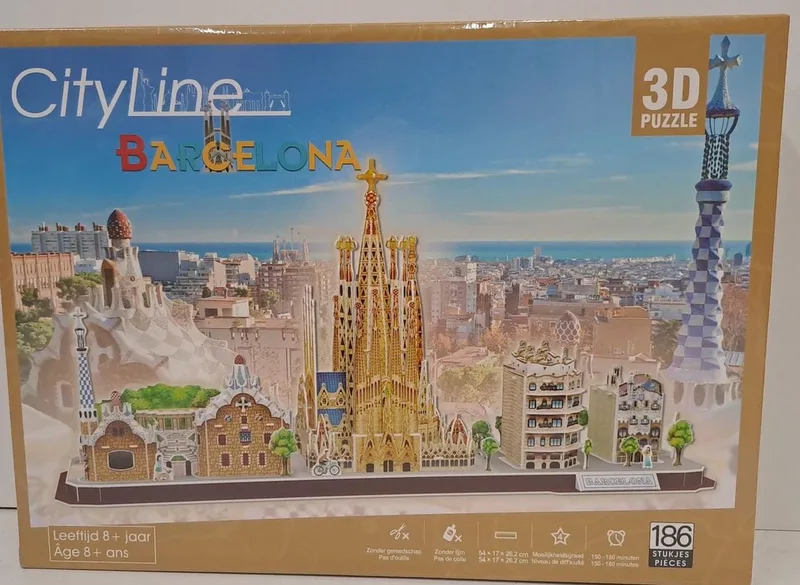 City Line Barcelona 3D Puzzel - Vanaf 8 jaar - 114 stukjes från CubicFun – kartong