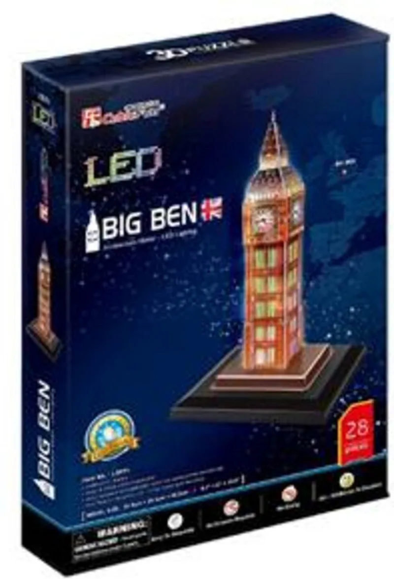 Cubic Fun 3D Puzzel Big Ben LED van CubicFun, editie Meerkleurig – doos