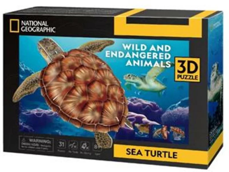 Cubic Fun 3D Puzzel NG Zee Schildpad from CubicFun, Multicolour edition – box