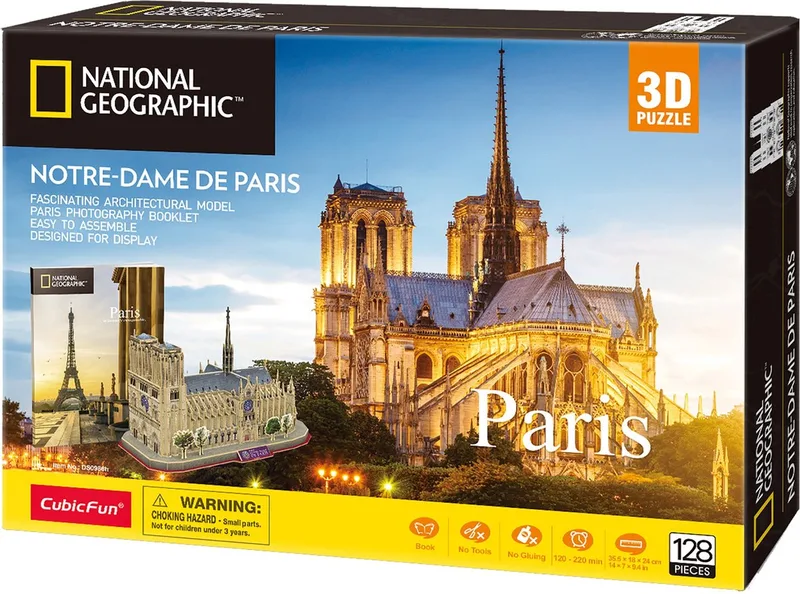 Cubic Fun - 3D-puzzel - Notre-Dame de Paris de CubicFun, édition Multicolore – boîte