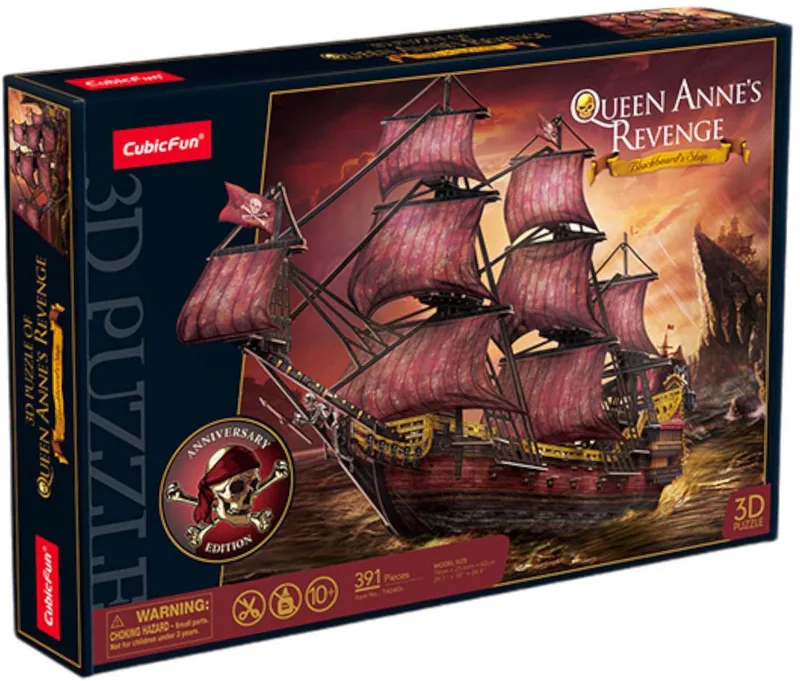 Cubic Fun - 3D-puzzel - Queen Anne’s Revenge - 391 stukjes van CubicFun, editie Meerkleurig – doos