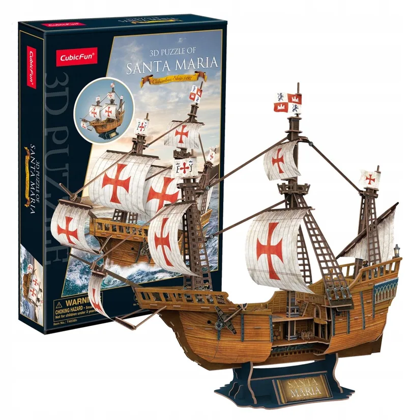 Cubic Fun 3D-puzzel Santa Maria Zeilboot - 204 Delen van CubicFun, editie Meerkleurig – doos