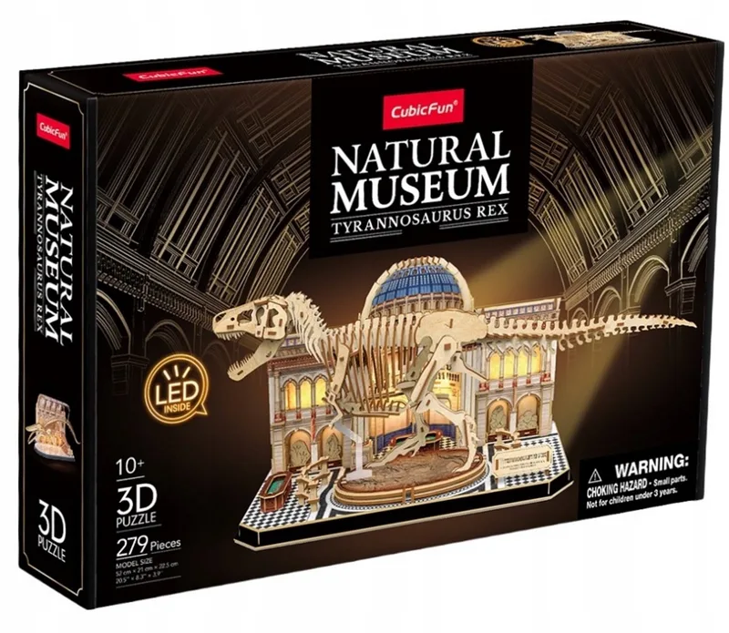 Cubic Fun 3D Puzzel T-Rex Museum met LED Verlichting de CubicFun, édition Multicolore – boîte