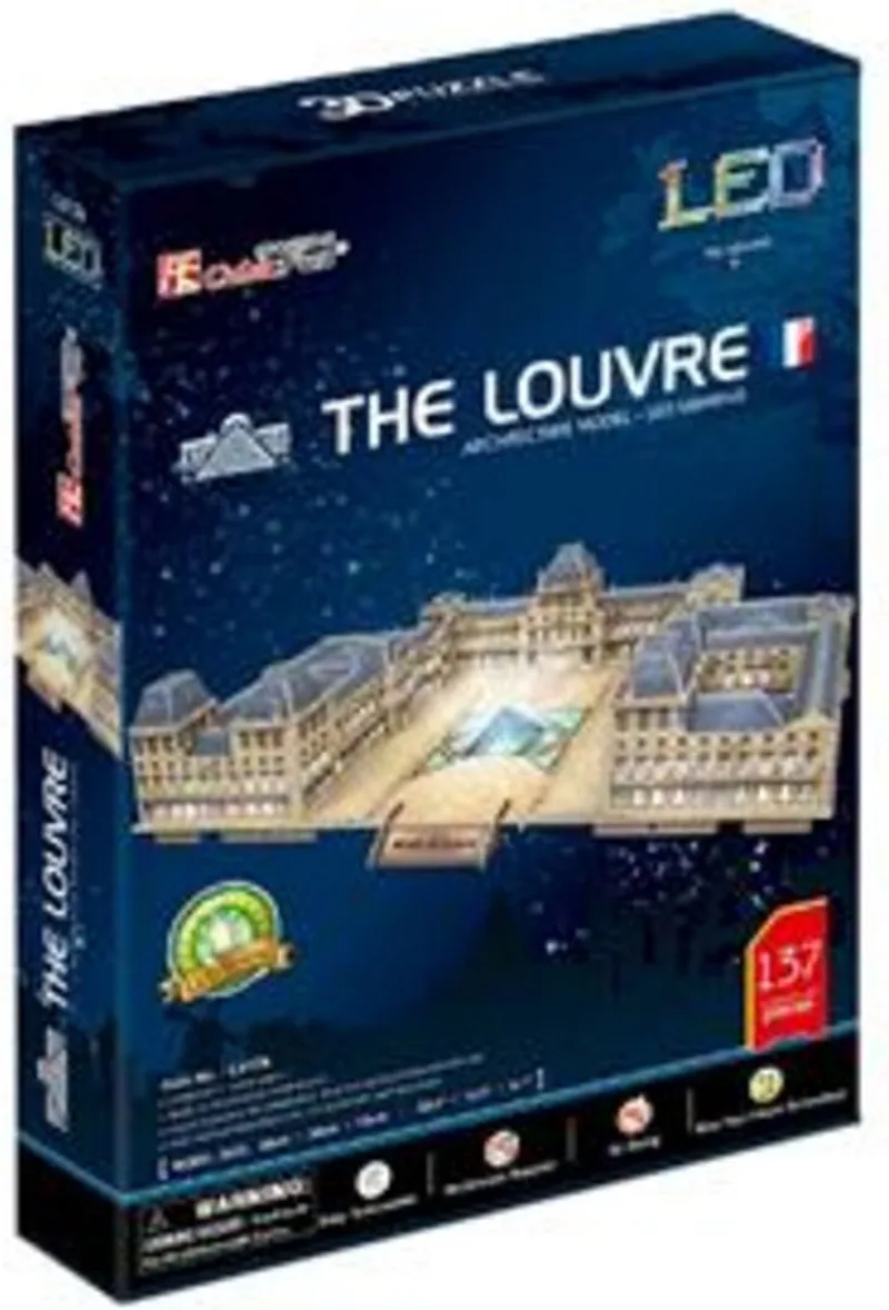 Cubic Fun 3D-puzzel The Louvre met LED (2011414) von CubicFun, Ausgabe Mehrfarbig – Schachtel
