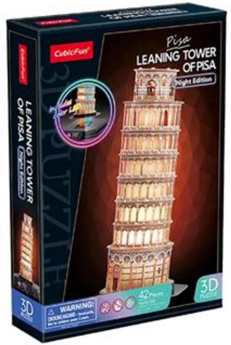 Cubic Fun - 3D Puzzel - Toren van Pisa met LED Verlichting from CubicFun, Multicolour edition – box