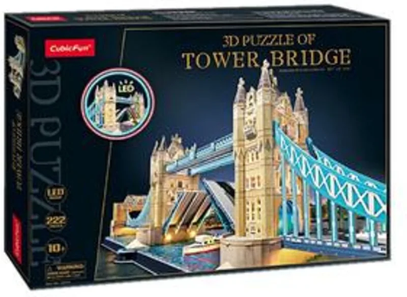 Cubic Fun 3D-puzzel Tower Bridge met LED-verlichting (2011415) de CubicFun, édition Multicolore – boîte