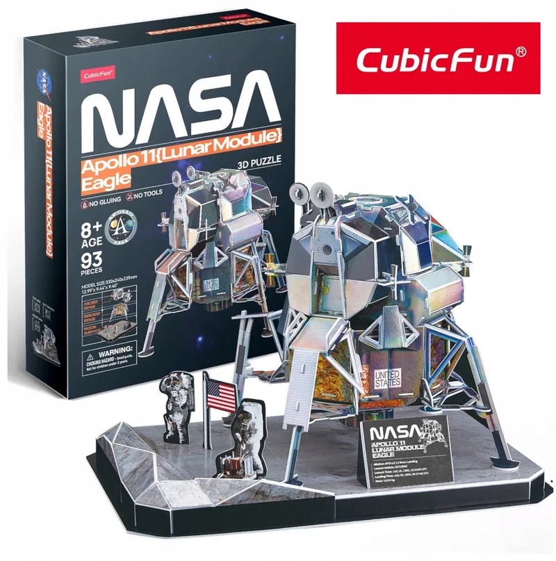CubicFun 3D Maanmodule Apollo 11 Puzzel - 93 Delen from CubicFun, Multi-coloured edition – box