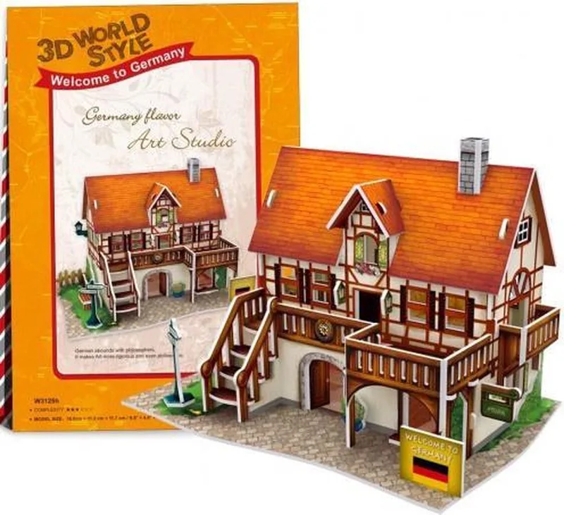 Cubicfun 3d Puzzel Art Studio Germany 16,5 X 11,7 Cm Foam 39 Stukjes van CubicFun, editie Meerkleurig – doos