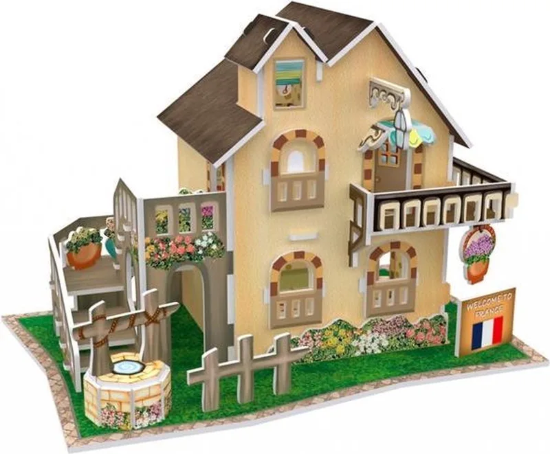 Cubicfun 3d Puzzel Garden Cottage France 16,5 Cm 36 Stukjes van CubicFun, editie Meerkleurig – doos