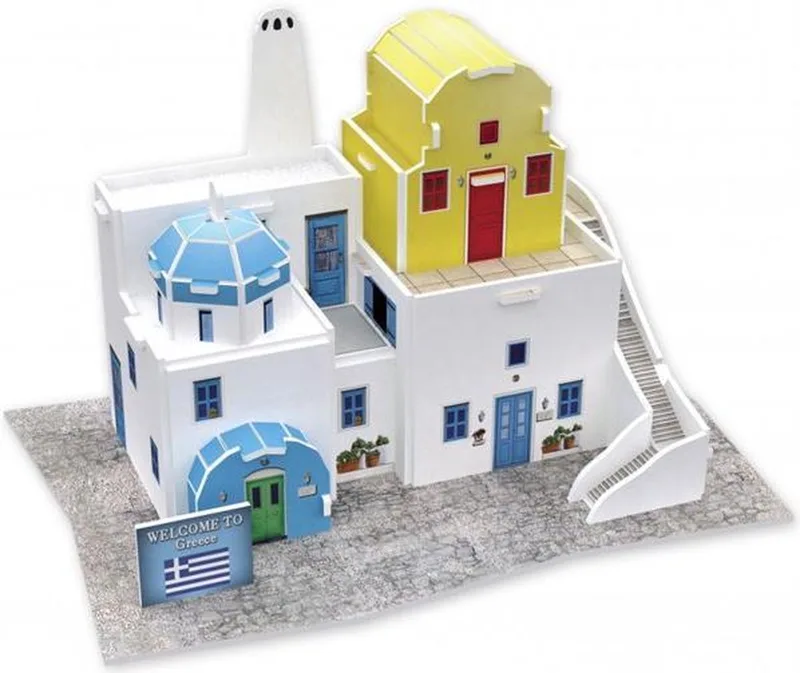 Cubicfun 3d Puzzel Traditional Residence Greece Foam 21 Stukjes van CubicFun, editie Meerkleurig – doos