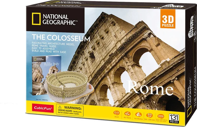 National Geographic - 3D Puzzel - Het Colosseum van CubicFun, editie Meerkleurig – doos