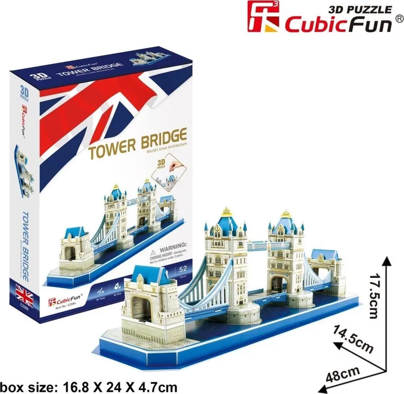 puzzel 3D Tower Bridge 52 stukjes from CubicFun, Zie foto edition – box