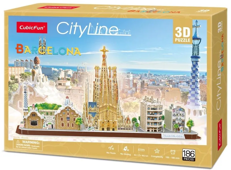 Puzzle 3D City Line Barcelona van CubicFun – doos