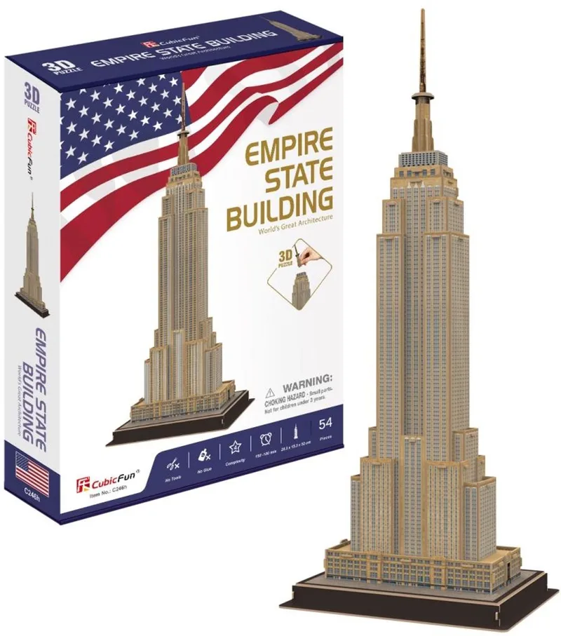 Puzzle 3D Empire State Building 54 de CubicFun, édition Beige – boîte