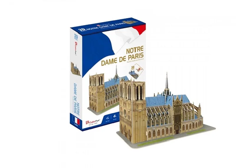 Puzzle 3D Katedra Notre Dame 53 elementów from CubicFun, Beige edition – box