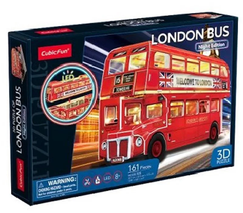 Puzzle 3D Londyński autobus from CubicFun, Red edition – box