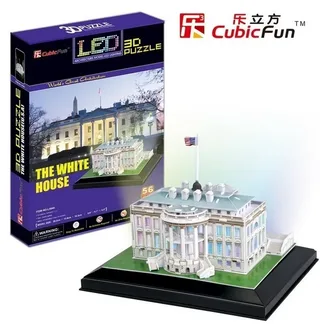 Puzzle Puzzle 3D avec LED - Washington : La Maison Blanche - 51 à 99 pièces von CubicFun – Schachtel 1 von 2