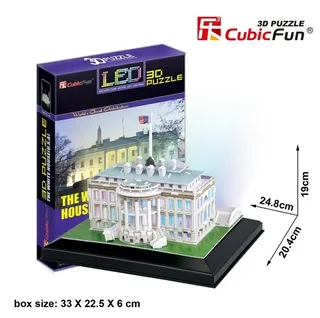 Puzzle Puzzle 3D avec LED - Washington : La Maison Blanche - 51 à 99 pièces von CubicFun – Schachtel 2 von 2