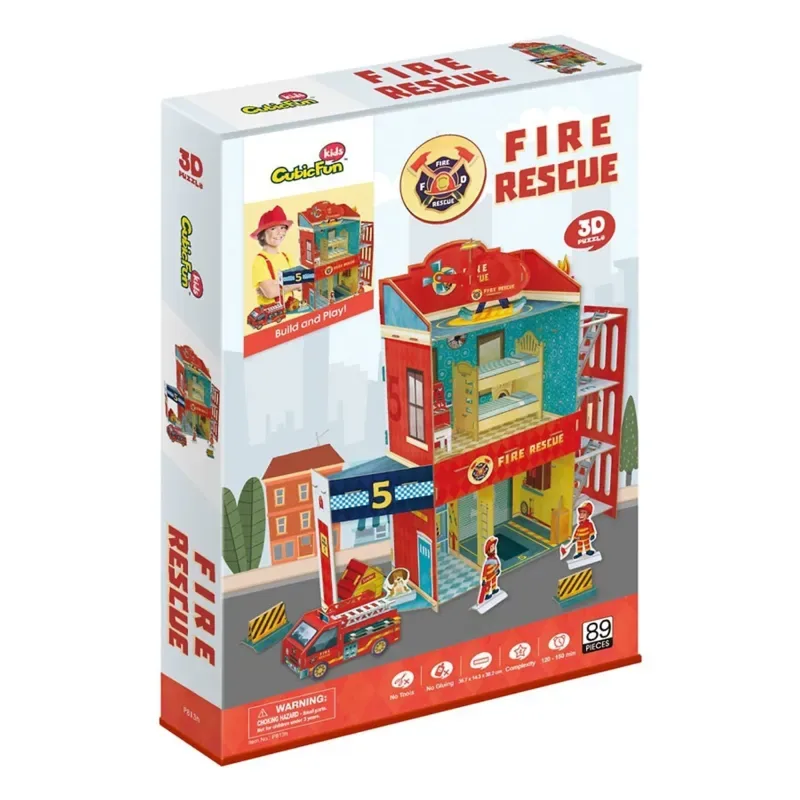 Puzzle Puzzle 3D - Fire Rescue - 51 à 99 pièces from CubicFun – box