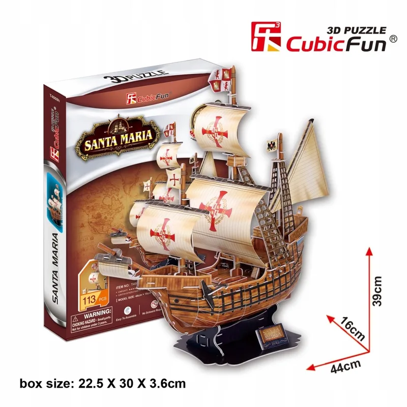 Santa Maria 3D Puzzel - 113 Delen from CubicFun – box