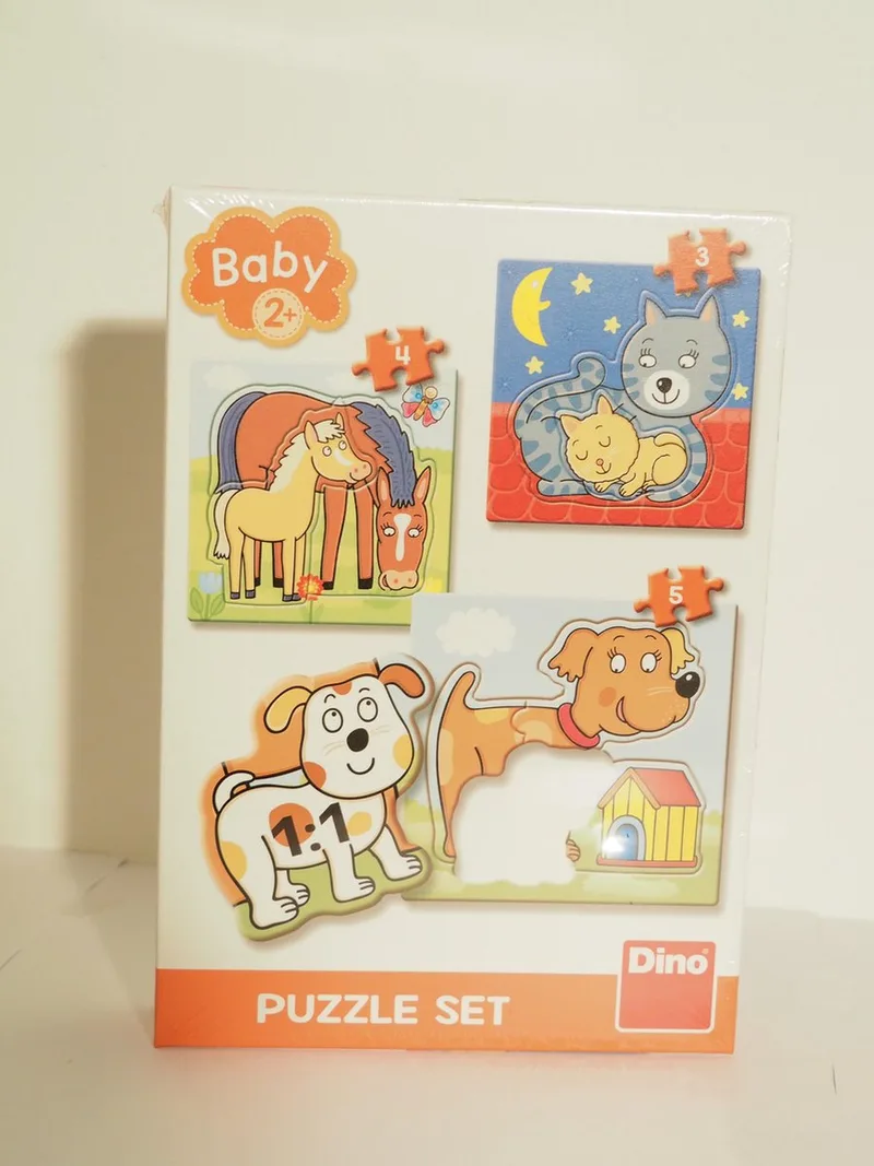 3 puzzeltjes van 3-4en5 stukjes. van Dino, editie Meerkleurig – doos